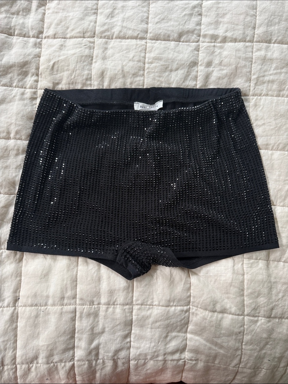 Bear Dance Black Sequin Bike Shorts